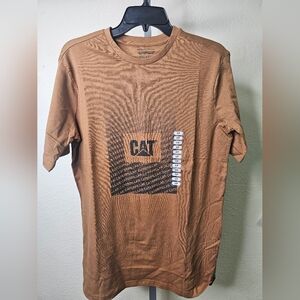 CAT Brown Graphic T-Shirt Men Nwt